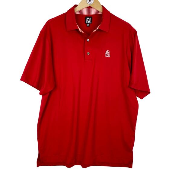 Footjoy Polo Shirt Mens Large Red Golf Performance Jupiter Country Club Logo - Picture 1 of 6